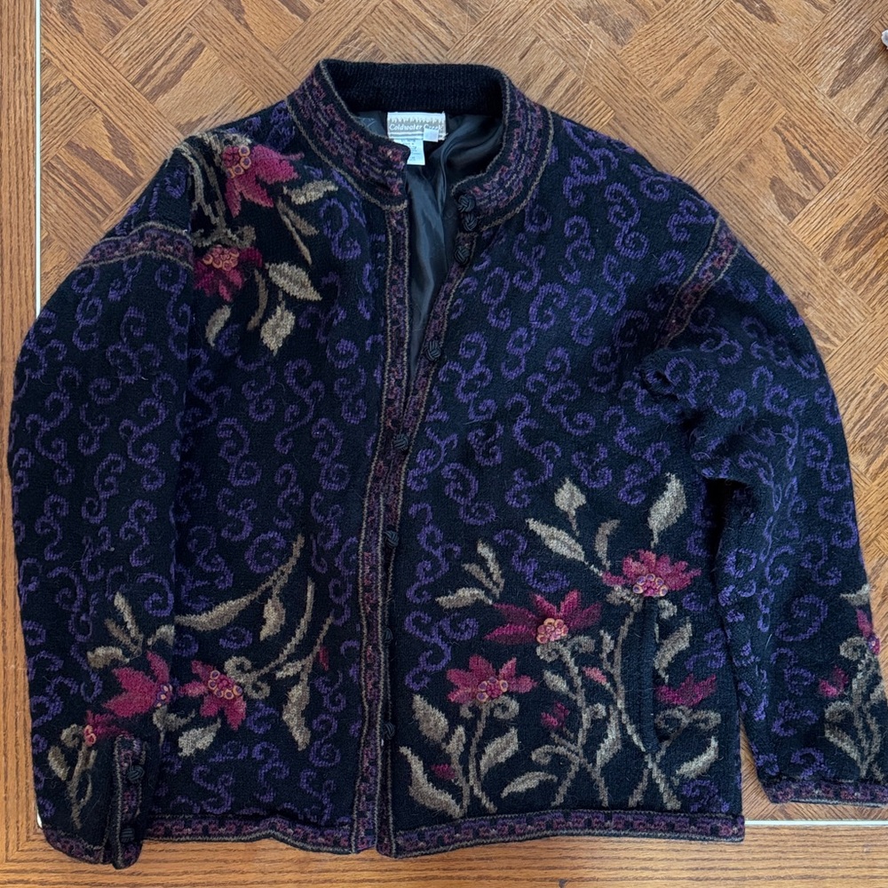 Coldwater Creek x Icelandic Design Wool Blend Sweater Jacket Med -New w/o Tags